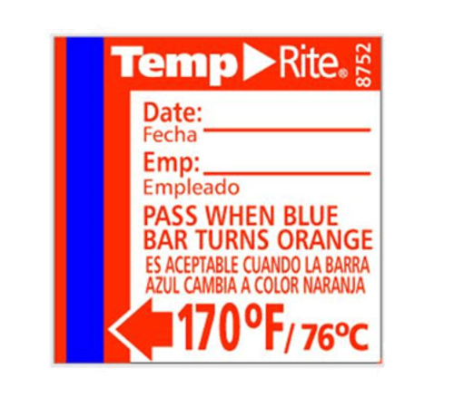 Mckinley & Taylor Production Smallwares Pack Taylor 8752 Stick-On Disposable Dishwasher Temperature Sensor, 170°F (24 Labels per Pack) | Denson CFE