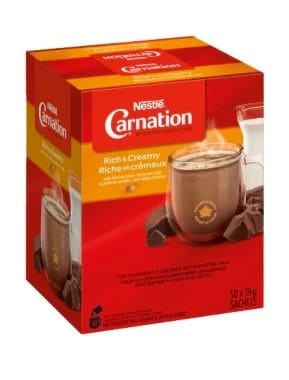 Nestle Food Products Case of 6 Hot Chocolate Rich and Creamy - Nestl? Carnation - 19g Sachets - 6 (50 x 19g)/Case | Denson CFE