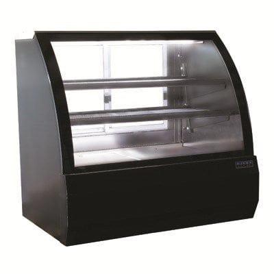 Ojeda Merchandising and Display Refrigeration Each Refrigerated Deli Case, curved glass front, slidin