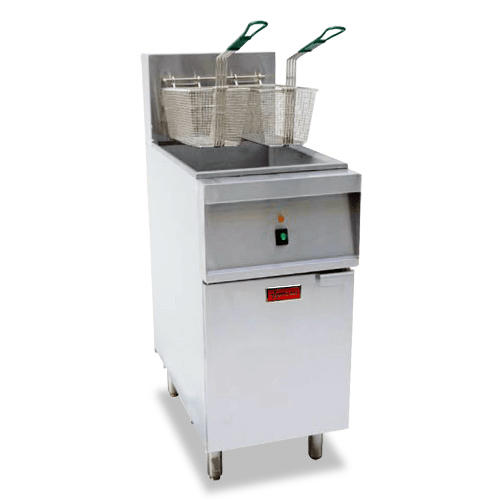 Omcan Canada Commercial Fryers Each Omcan - 40 lbs Stainless Steel Three Phase Electric Floor Fryer - 47331 | Denson CFE