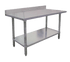 Omcan Canada Commercial Work Tables and Stations Each Omcan 22079 - 30 Inch Stainless Steel Work Table with 4 Inch Backsplash, 18 Gauge Top | Denson CFE
