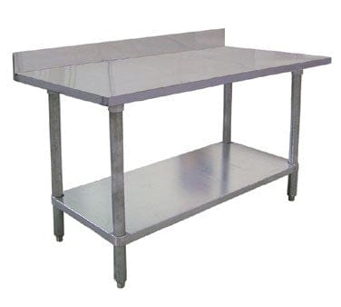 Omcan Canada Commercial Work Tables and Stations Each Omcan 23796 Elite Series 24″ x 48″ Stainless Steel Worktable with 4″ Backsplash | Denson CFE