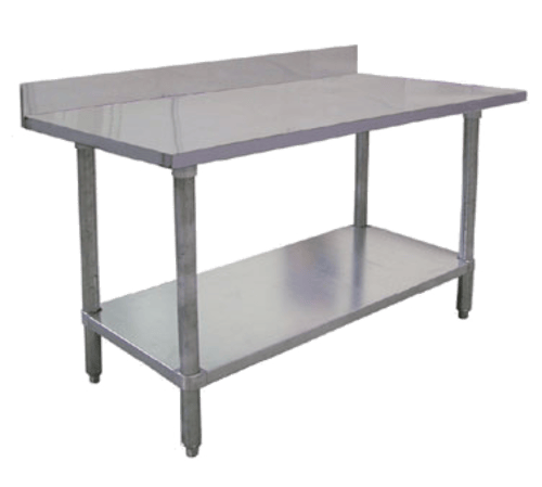 Omcan Canada Commercial Work Tables and Stations Each Omcan 23797 Elite Series Stainless Steel Work Table with Backsplash, 60" x 24" | Denson CFE