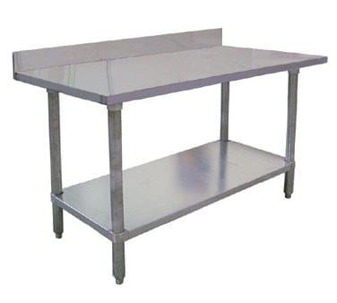 Omcan Canada Commercial Work Tables and Stations Each Omcan 23797 Elite Series Stainless Steel Work Table with Backsplash, 60" x 24" | Denson CFE