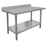 Omcan Canada Commercial Work Tables and Stations Each Omcan 23801 Elite Series 30″ x 30″ Stainless Steel Worktable with 4″ Backsplash | Denson CFE