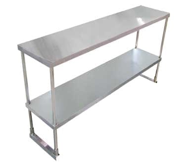 Omcan Canada Commercial Work Tables and Stations Each Omcan 23989 60" Stainless Steel Double Deck Overshelf | Denson CFE