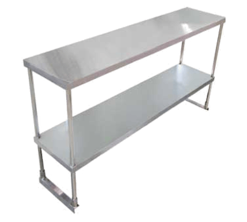 Omcan Canada Commercial Work Tables and Stations Each Omcan 23990 Stainless Steel Double Deck Overshelf – 72", Heavy-Duty Commercial Storage | Denson CFE