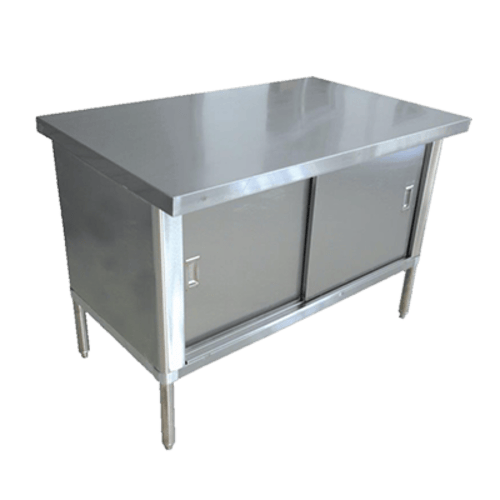 Omcan Canada Commercial Work Tables and Stations Each Omcan 43721 30″ x 72″ 430 Stainless Steel Knock-down Worktable – Flush Edge | Denson CFE