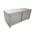 Omcan Canada Commercial Work Tables and Stations Each Omcan 44193 - 60 Inch Stainless Steel Work Table with Cabinet Base and Sliding Doors (NSF) | Denson CFE