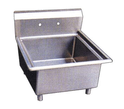Omcan Canada Compartment Sinks Each Omcan 22112 18″ x 18″ x 11″ One Tub Sink with 1.8″ Corner Drain and No Drain Board | Denson CFE