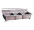 Omcan Canada Compartment Sinks Each Omcan 22120 - 77 Inch Three Compartment Sink, 18 Gauge Stainless Steel, Corner Drains, NSF | Denson CFE