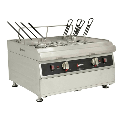 Omcan Canada Cooking Equipment Each Omcan 41883 Double Tank Electric Pasta Cooker with Two 9L Capacity | Denson CFE