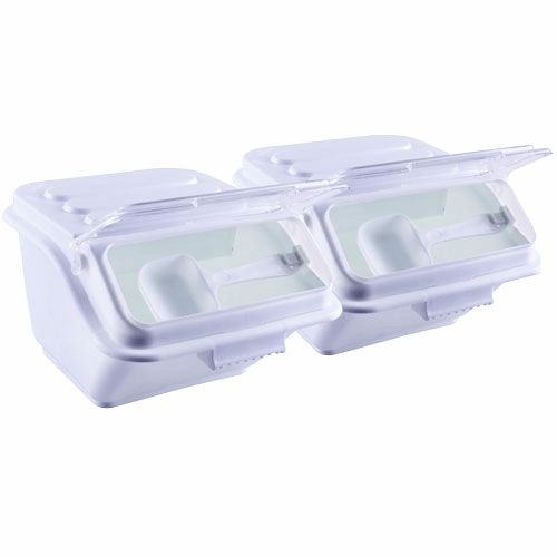 Omcan Canada Food Prep Pack of 2 Omcan 80987 10-Liter (2.64-Gallon) Shelf Ingredient Bin with Scoop – Set of 2 | Denson CFE