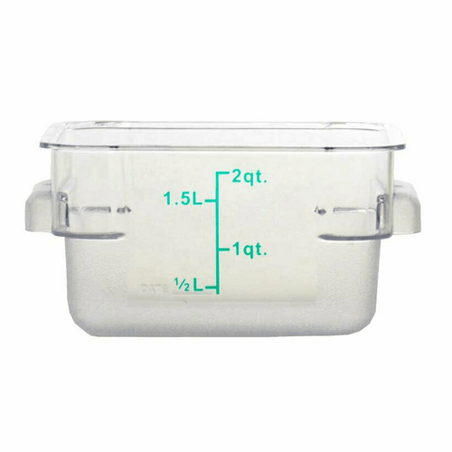 Omcan Canada Food Storage Containers Each Omcan 80172 2-QT Polycarbonate Clear Square Food Storage Container | Denson CFE
