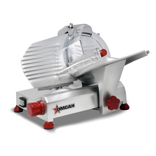 Omcan Canada Meat Processing Each Omcan 13607 Trento 8″ Belt-Driven Meat Slicer with Fixed Blade Sharpener – 0.2 HP, 110 V | Denson CFE