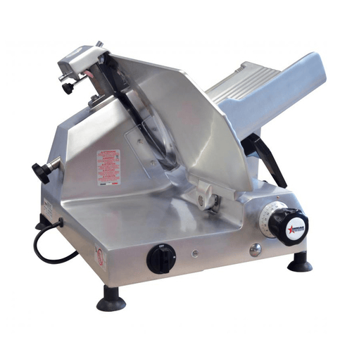 Omcan Canada Meat Processing Each Omcan 13635 Trento 13″ Belt-Driven Medium-Duty Meat Slicer – 0.5 HP, 110 V | Denson CFE