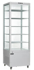 Omcan Canada Merchandising and Display Refrigeration Each Omcan 34874 26″ Refrigerated Floor Display Showcase with 4-Sided Glass and White Exterior, 17.65cu.ft. / 500L Capacity – 110V, 3600W | Denson CFE