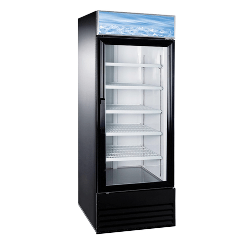 Omcan Canada Refrigeration & Ice Each Omcan – 50037 28″ Single Door Glass Refrigerator Black 23 cu.ft. (648 L) | Denson CFE