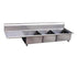 Omcan Canada Sinks & Plumbing Each Omcan 22115 Three Compartment Sink - 18 x 18 x 11 in Bowls, Left Drainboard | Denson CFE