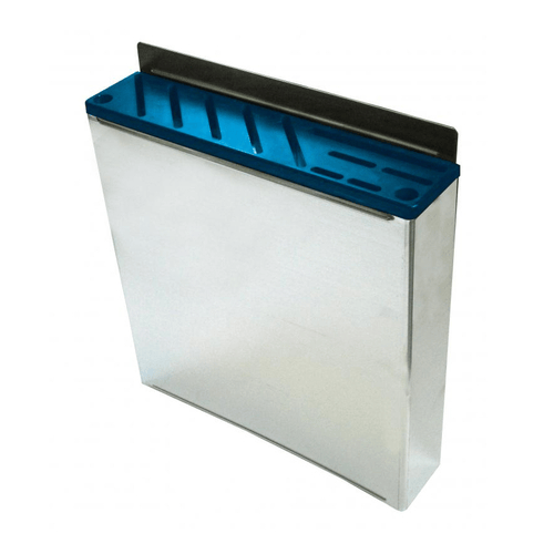 Omcan Canada Smallwares Each / Blue Omcan 12926 Stainless Steel Knife Rack with Blue Plastic Insert | Denson CFE