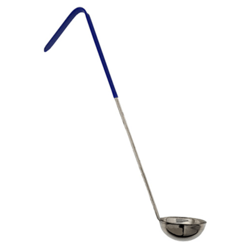 Omcan Canada Smallwares Each / Blue Omcan 80766 8 oz One-Piece Stainless Steel Ladle with Blue Handle | Denson CFE