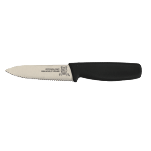 Omcan Canada Smallwares Each Omcan 11494 4" Wave Edge Paring Knife with Black Polypropylene Handle | Denson CFE