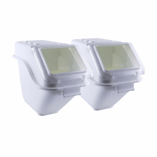 Omcan Canada Smallwares Set Omcan 80988 23.85 Liter Ingredient Bin with Clear Cover – 2 Pack | Denson CFE