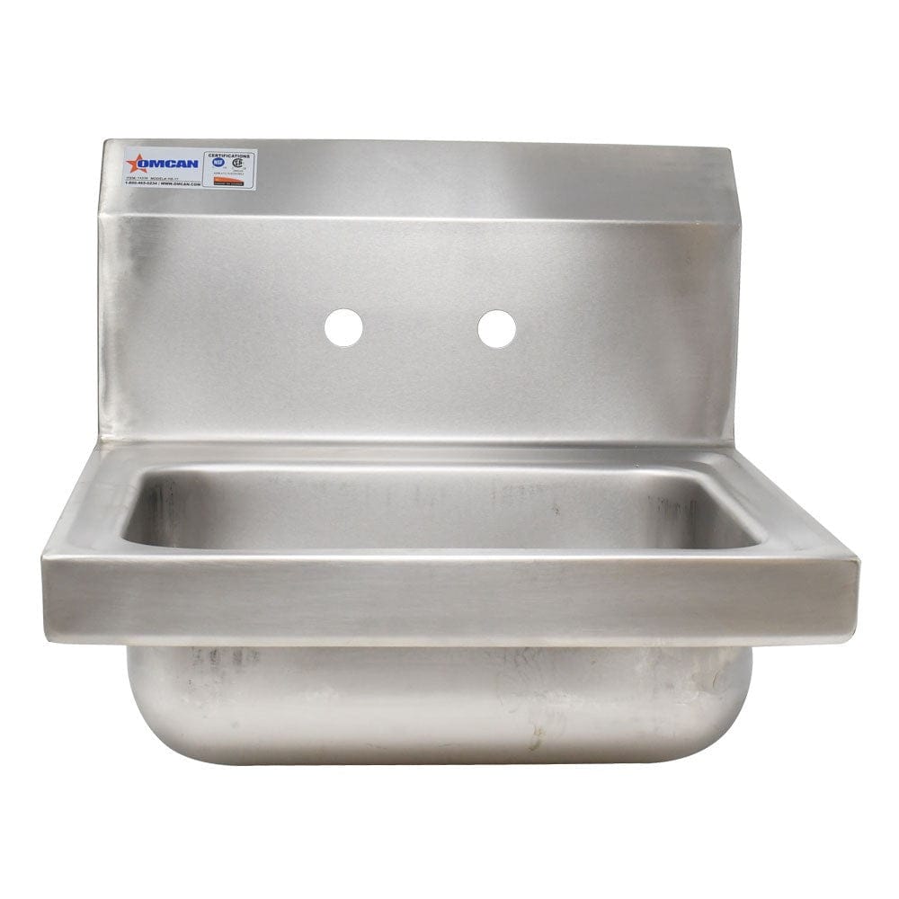 Omcan Canada Stainless Steel Sink Each Omcan 46582 Fabricated Stainless Steel Wall Mounted Hand Sink | Denson CFE