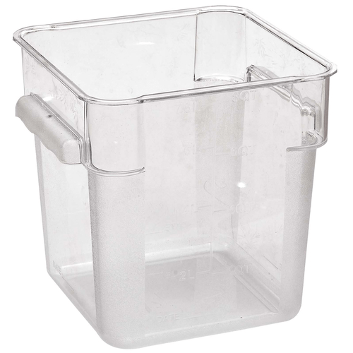 Omcan Canada Storage & Transport Each Omcan 80170 4 QT Clear Square Food Storage Container | Denson CFE