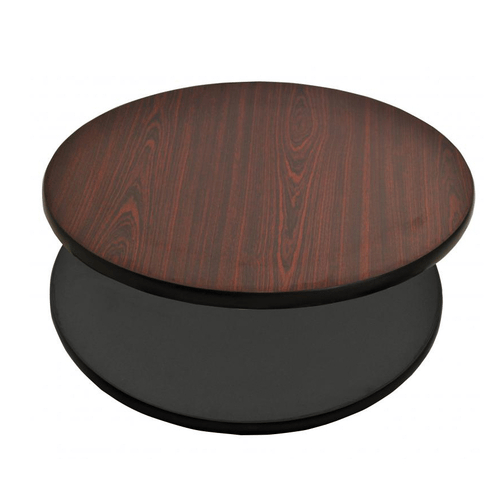 Omcan Canada Table Tops Each Omcan 43176 - 24 Inch Round Reversible Laminate Table Top, Mahogany and Black | Denson CFE