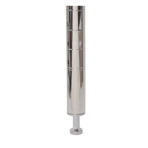 Omcan Canada Unclassified Each Omcan 20096 – 74" Chrome Steel Post with Adjustable Leveler (NSF Certified) | Denson CFE