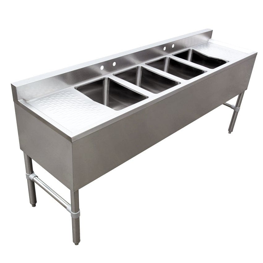 Omcan Canada Unclassified Each Omcan 44603 4 Compartment Underbar Sink with Left and Right Drainboards | Denson CFE