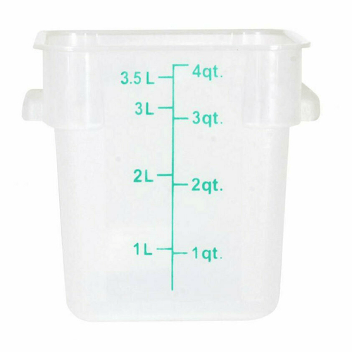 Omcan Canada Unclassified Each Omcan 80225 4-QT Polypropylene Translucent Square Food Storage Container | Denson CFE