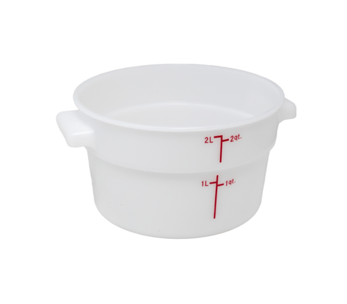 Omcan Canada Unclassified Each Omcan 80227 2 QT Polypropylene Round White Food Storage Container | Denson CFE