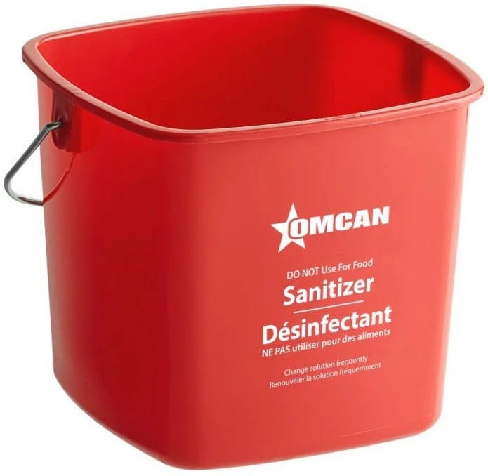 Omcan Canada Unclassified Each Omcan 81019 6 Qt (5.7 L) Red Cleaning & Sanitizing Pail | Denson CFE