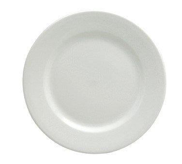 Oneida Canada Dinnerware Case / Porcelain / White Oneida Buffalo F8010000132 Bright White Ware 8 1/8" Rolled Edge Porcelain Plate - 36/Case