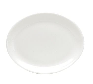 Oneida Canada Dinnerware Dozen / China / Bone White Oneida F1410000355 Platter, 11" x 8-1/2", Oval, Wide Rim, Bone White | Dozen