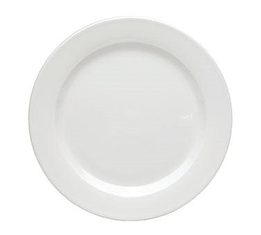 Oneida Canada Dinnerware Dozen / China / Bone White Plate, 10-1/2" dia., round, wide rim, bone white, Oneida, Tundra