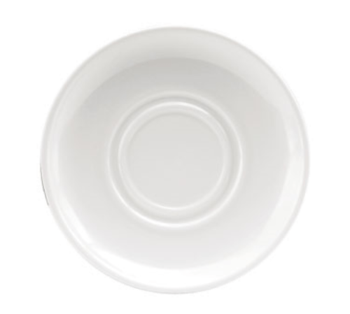 Oneida Canada Dinnerware Dozen / China / Bone White Saucer, 5-7/8" dia., round, wide rim, bone white, Oneida, Tundra