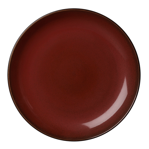 Oneida Canada Dinnerware Dozen Luzerne Rustic by Oneida 1880 Hospitality L6753074119 6 1/2" Crimson Porcelain Round Coupe Plate - 24/Case | Denson CFE
