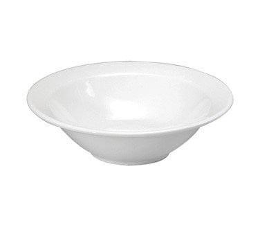 Oneida Canada Dinnerware Dozen / Porcelain / White Oneida Buffalo F8010000720 Bright White Ware 12 oz. Rolled Edge Porcelain Grapefruit Bowl - 36/Case | Denson CFE