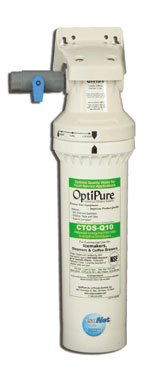 OptiPure Parts & Service Each OptiPure QTI10-1, 160-52011, Single 10 Inch Qwik-Twist Carbon Water Filter, IsoNet® Scale Inhibitor | Denson CFE