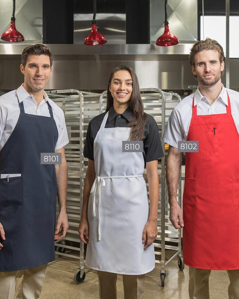 Premium Uniforms Unclassified Each Premium Uniforms 8101-BLACK Econo Bib Apron with 2 Pockets, Black | Denson CFE