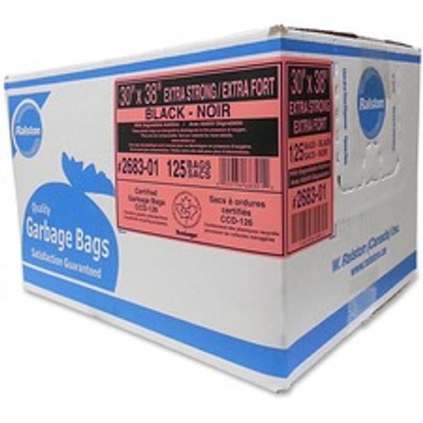 Ralston Disposables Case Ralston 2683-01 Garbage Bag Black 30 x 38 Extra Strong Density | Denson CFE