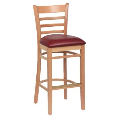 Royal Industries Essentials Each Royal Industries ROY 8002 N CRM Wood Bar Stool, Ladder Back, Hardwood Saddle Seat, 17 x 16.5 x 43.375 inches | Denson CFE