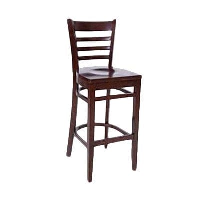 Royal Industries Essentials Each Royal Industries ROY 8002 W Bar Stool – Ladder Back with Wood Saddle Seat, Walnut Finish | Denson CFE