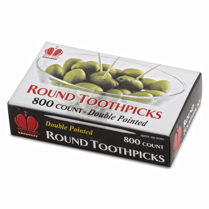 Royal Industries Unclassified Packs Toothpick, round, wood, (800 per box)