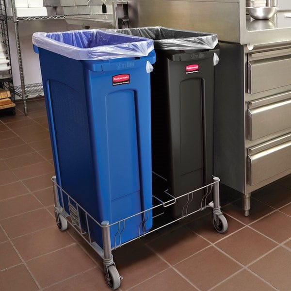 Rubbermaid Canada-MDS Cleaning & Safety Each Rubbermaid FG354060BLA 23 gal Rectangle Slim Trash Can, 22"L x 11"W x 30"H, Black