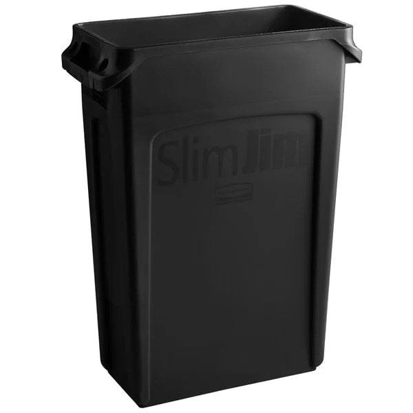 Rubbermaid Canada-MDS Cleaning & Safety Each Rubbermaid FG354060BLA 23 gal Rectangle Slim Trash Can, 22"L x 11"W x 30"H, Black