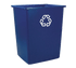Rubbermaid Canada-MDS Essentials Each / Blue Rubbermaid FG295673BLUE 7 gal Multiple Material Recycle Bin - Indoor
